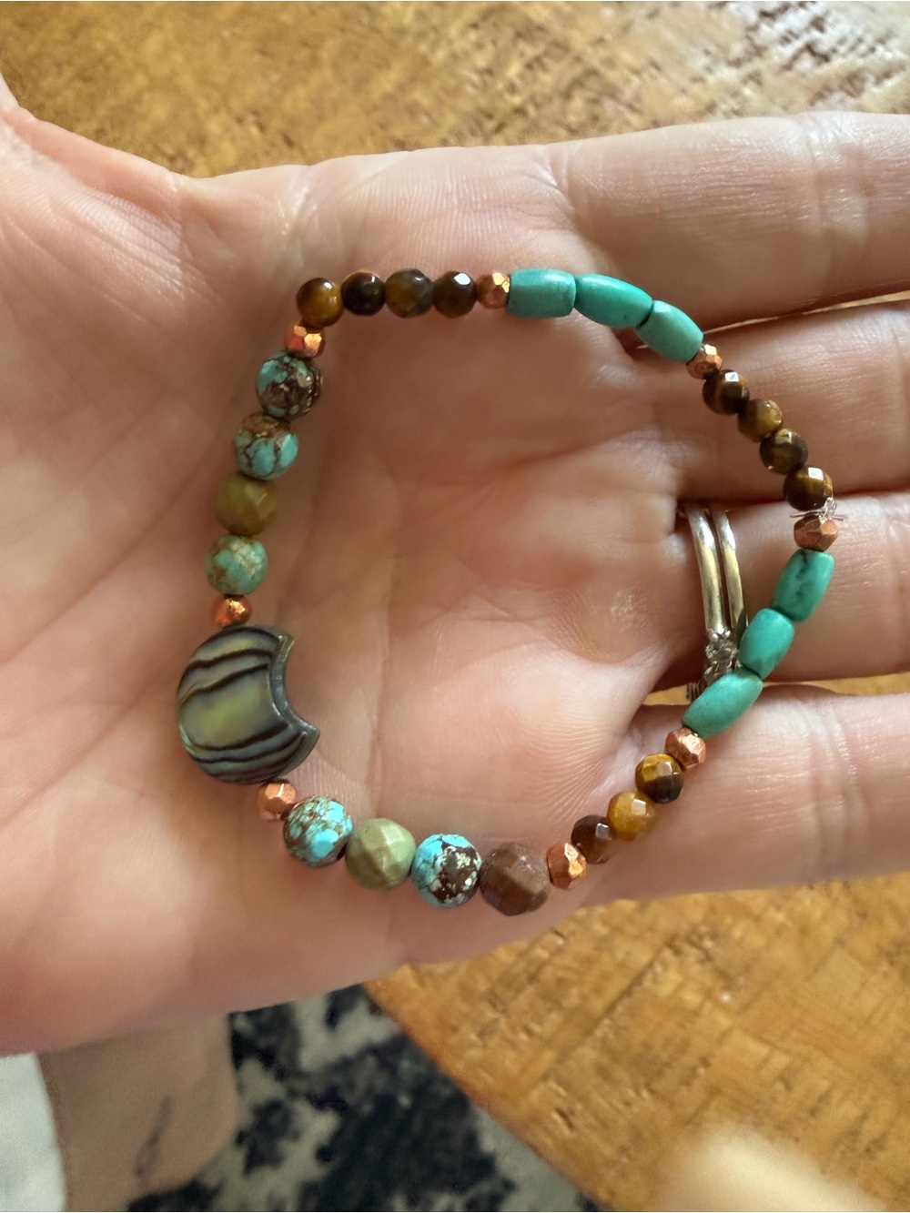 genuine high grade turquoise mixed bead bracelet